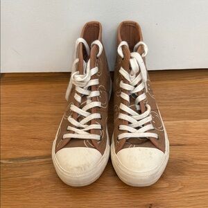 American Eagle Outfitters Brown and White Canvas Sneakers